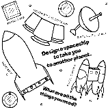 Design a Rocket coloring page