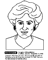 Canadian Prime Minister Campbell coloring page