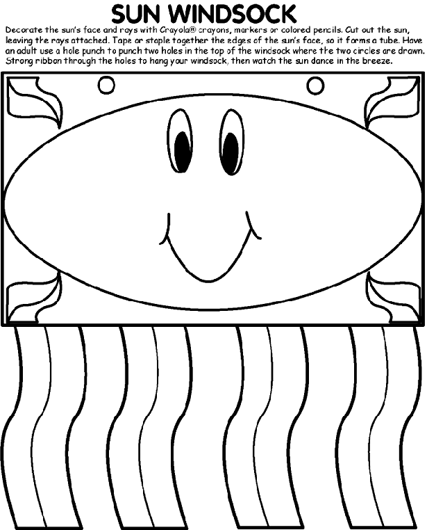 Sun Windsock coloring page