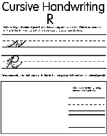 Writing Cursive R coloring page