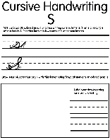 Writing Cursive S coloring page