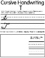 Writing Cursive T coloring page