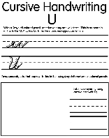 Writing Cursive U coloring page