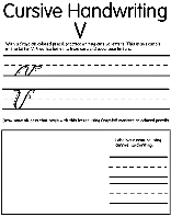 Writing Cursive V coloring page