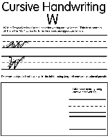 Writing Cursive W coloring page