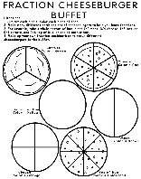 Fraction Cheeseburger Buffet coloring page