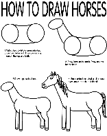 How to Draw Horses coloring page