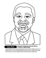 South Africa President - Thabo Mbeki coloring page