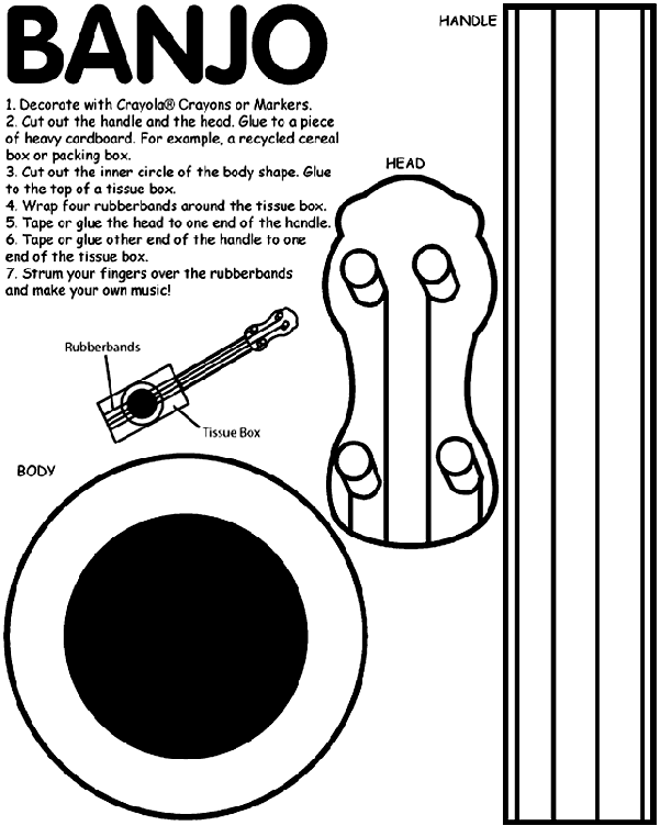 Banjo coloring page