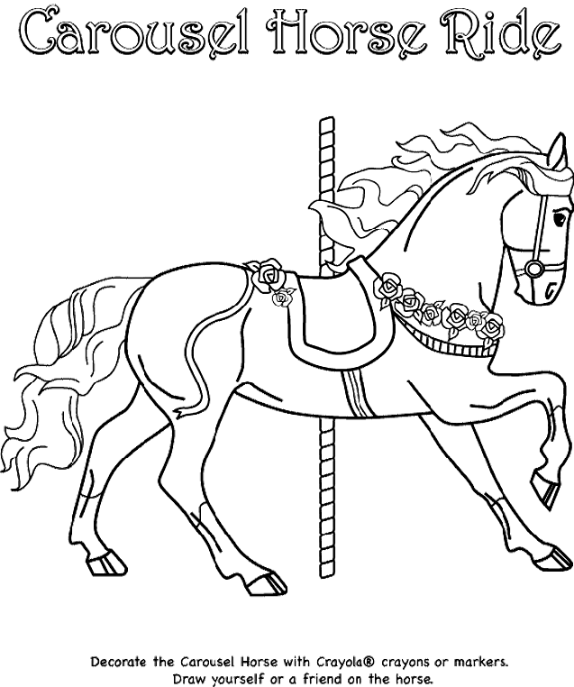 Carousel Horse Ride coloring page