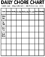 Daily Chore Chart coloring page