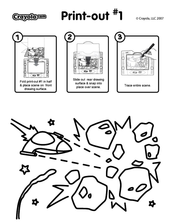 Asteroids coloring page