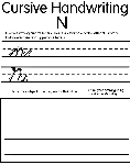 Cursive N coloring page